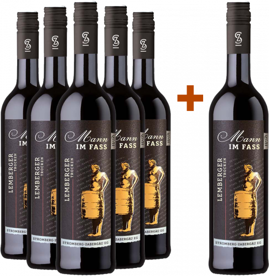 5+1 Paket Mann im Fass Lemberger trocken - Weingärtner Stromberg-Zabergäu