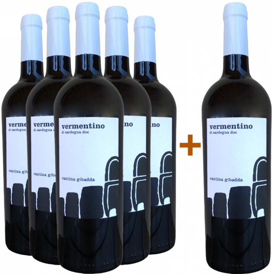 5+1 Paket Vermentino di Sardegna DOC - Cantina Gibadda