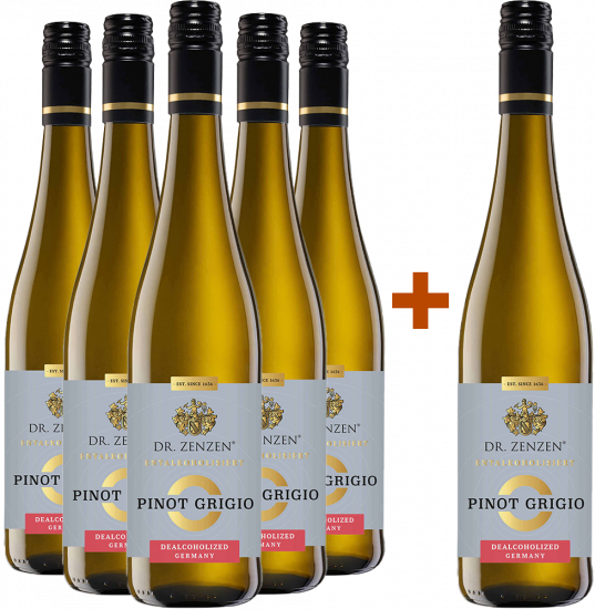 5+1 Paket Pinot Grigio feinherb alkoholfrei - Weinkellerei Einig-Zenzen