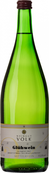 weißer Winzerglühwein mit echten Gewürzen süß 1,0 L - Weingut Volk