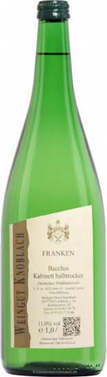 2024 Bacchus Kabinett halbtrocken 1,0 L - Weingut Knoblach