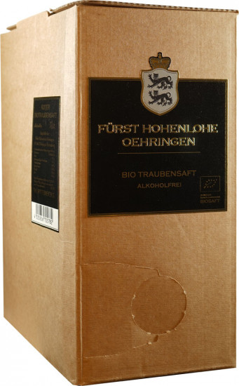 2020 Traubensaft Rot im praktischen 3L-Bag in the Box Weinschlauch Bio 3,0 L - Weingut Fürst Hohenlohe-Oehringen