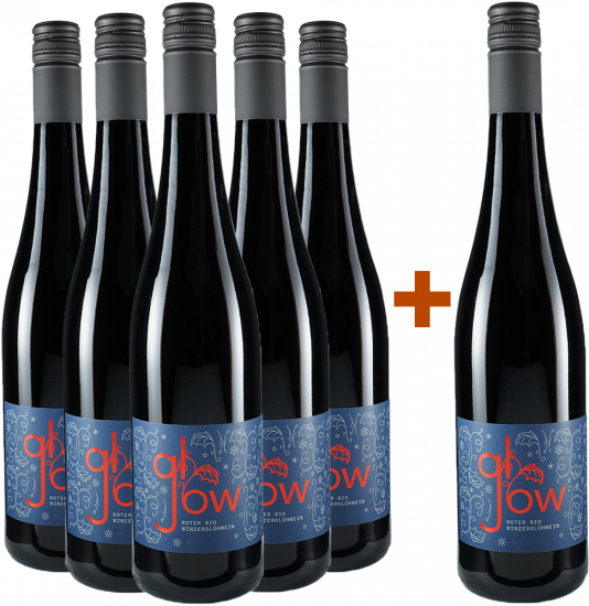 5+1 Paket Glühwein Glow rot Bio - Weingut Hoch