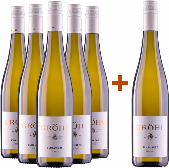 5+1 Paket Scheurebe trocken - Weingut Eckehart und Johannes Gröhl