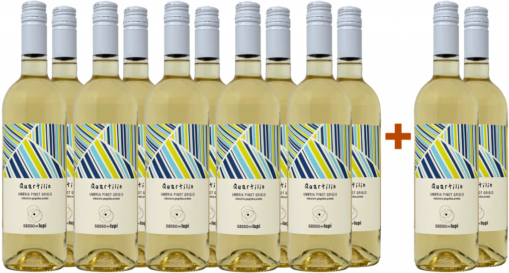 10+2 Paket Quartilio Pinot Grigio Umbria IGP - Sasso dei Lupi