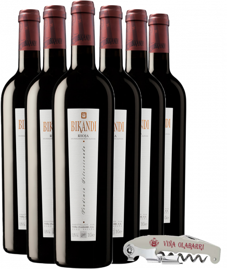 Aktionspaket Bikandi Reserva Vendimia Seleccionada Rioja DOCa (+ Korkenzieher als Geschenk) - Bodegas Olabarri