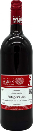 2021 Alsheimer Rheinblick Portugieser lieblich 1,0 L - Weingut Weber Hof-Bärenstein