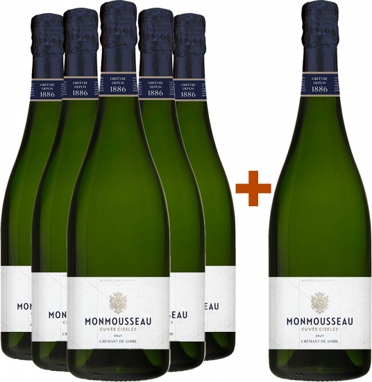 5+1 Paket Crémant Ciselée Blanc - Monmousseau