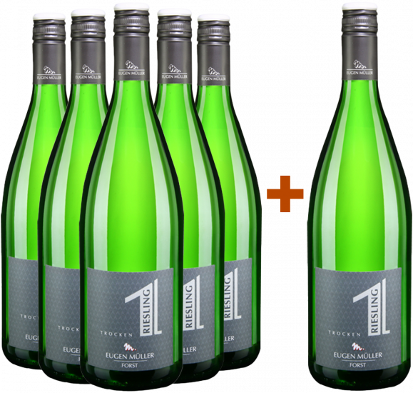 5+1 Paket Riesling feinherb 1,0L - Weingut Eugen Müller