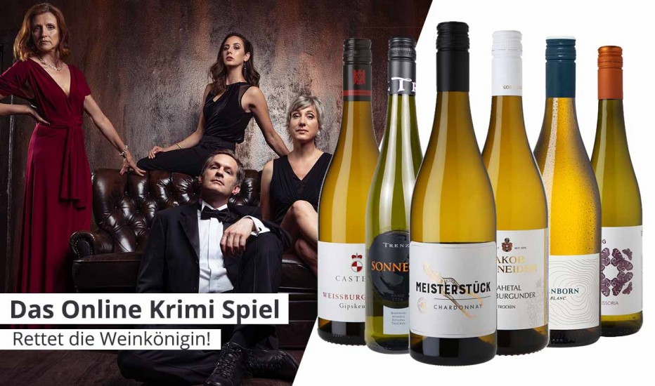 Online Krimi Spiel - Weißweinpaket inkl. Paarticket - WirWinzer Select