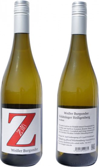 2016 Schützinger Heiligenberg Weißer Burgunder -Barrique- trocken - Weingut Zaiß