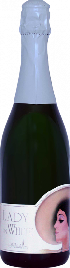 Lady in White - Alkoholfrei, schäumendes Getränk aus entalkoholisiertem Wein, halbtrocken - Weinkellerei Weinkönig
