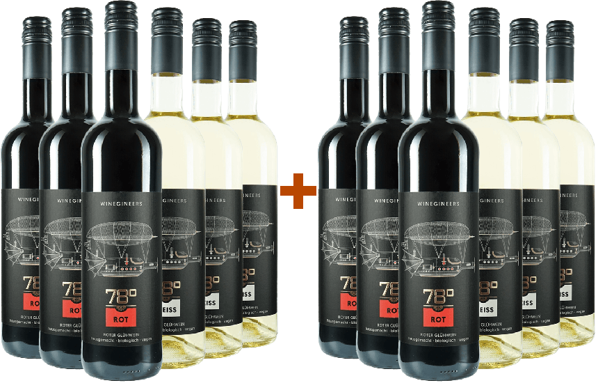 6+6 Paket Bio Glühwein Duo: Rot & Weiß Bio - WINEGINEERS