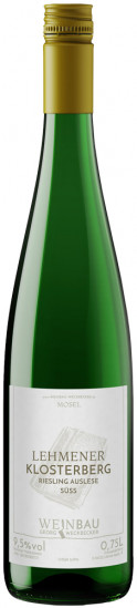 2020 Lehmener Klosterberg Riesling Auslese süss süß - Weinbau Weckbecker