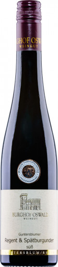 2018 Cuvée ROT Regent & Spätburgunder Rotwein süß 0,5 L - Weingut Burghof Oswald