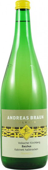 2025 Volkacher Kirchberg Bacchus Kabinett halbtrocken 1,0 L - Weingut Andreas Braun