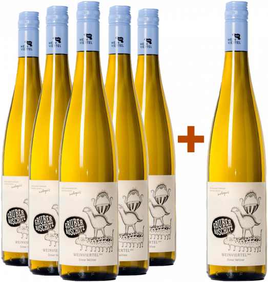 5+1 Paket Grüner Veltliner Weinviertel DAC trocken BIO Bio - Weingut Gruber Röschitz