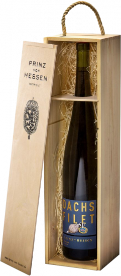 2018 Dachsfilet Riesling in hochwertiger Holzkiste trocken 1,5 L - Weingut Prinz von Hessen