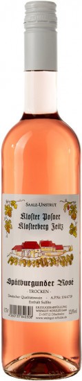 2020 Kloster Posaer Klosterberg Zeitz Spätburgunder Rosé Auslese lieblich - Weingut Schulze