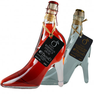 2er Set Mirabellenbrand & Pfirsichlikör im Glasschuh - Weingut Brand