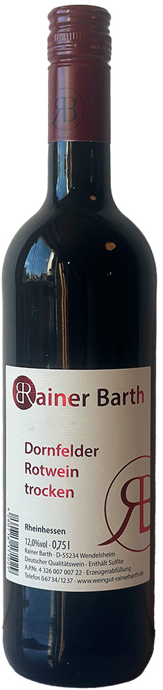 Rainer Barth 2020 Dornfelder Rotwein trocken