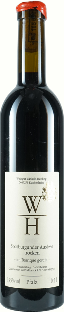 Winkels-Herding 2019 Dackenheimer Liebesbrunnen Spätburgunder Auslese im Barrique gereift trocken 0,5 L