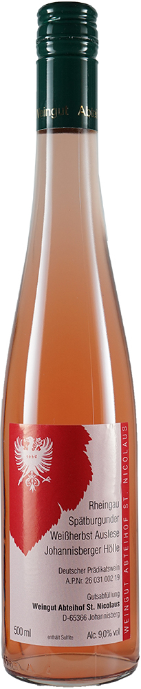 Abteihof St. Nicolaus 2018 Johannisberger Hölle Spätburgunder Weißherbst Auslese edelsüß 0,5 L