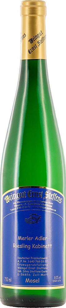 Ernst Steffens 2021 Merler Adler Riesling Kabinett lieblich