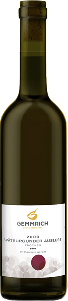 Gemmrich 2009 Spätburgunder Auslese (im Barrique gereift)᛫᛫᛫ trocken 1,5 L