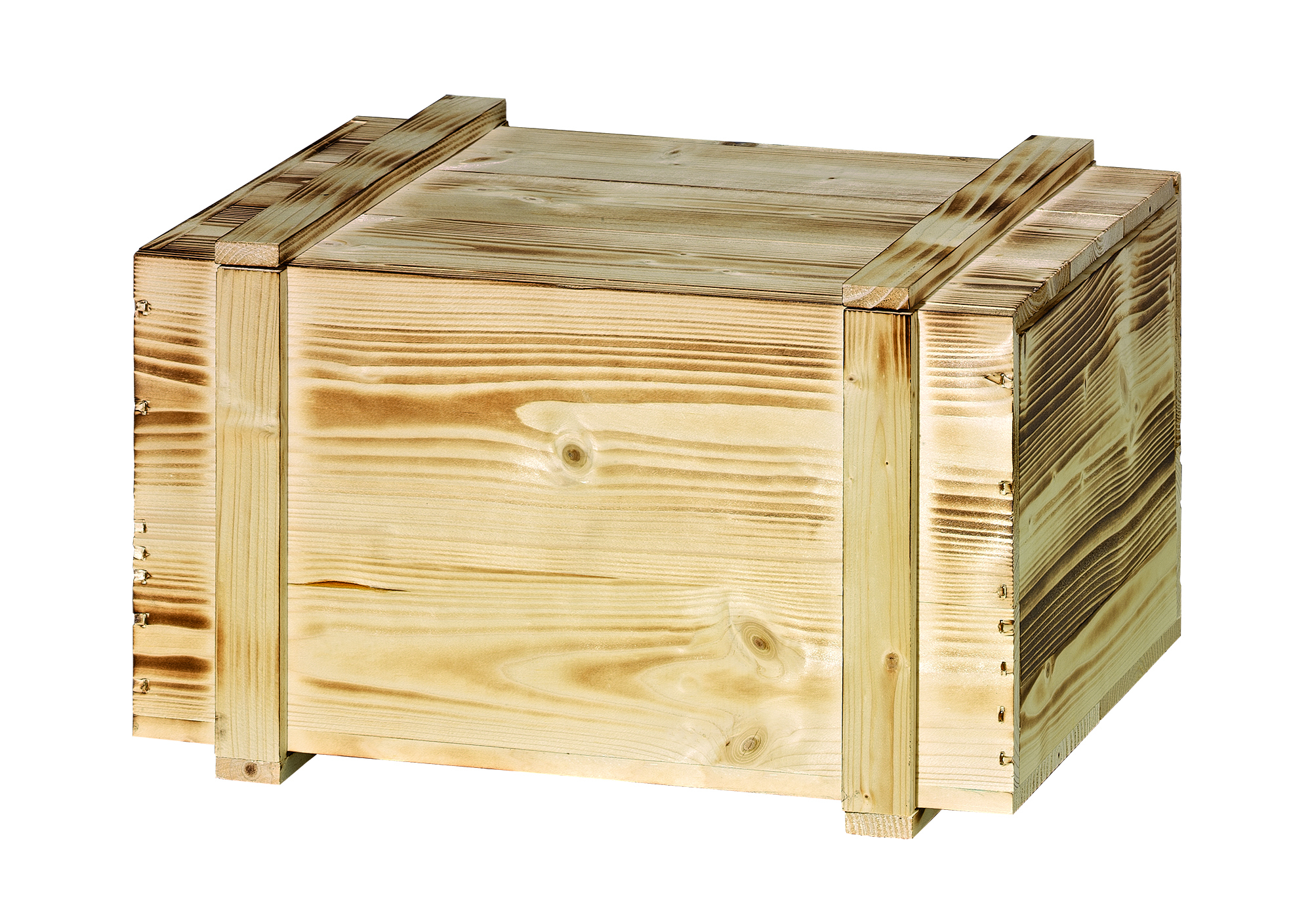 6er Holzkiste mit Schiebedeckel