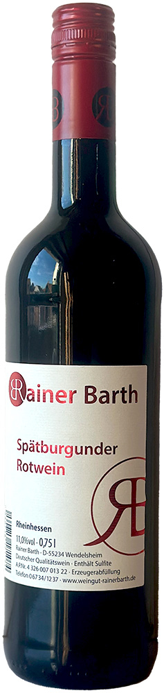 Rainer Barth 2021 Spätburgunder Rotwein lieblich