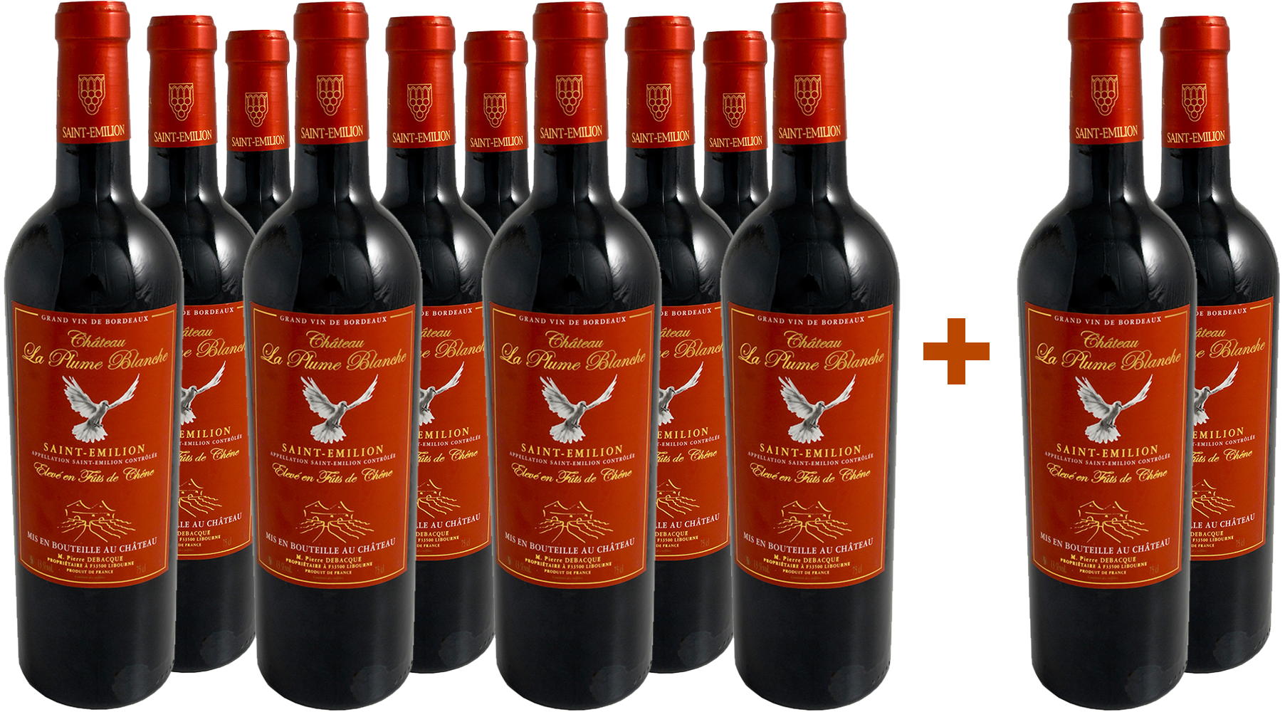 10+2 Paket Château la Plume Blanche Bordeaux