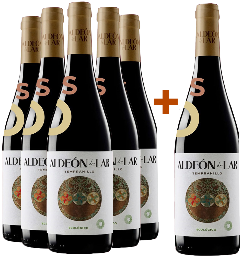 Pack Descuento 5+1 Aldeón de Lar Tempranillo Ecológico Castilla y León VT