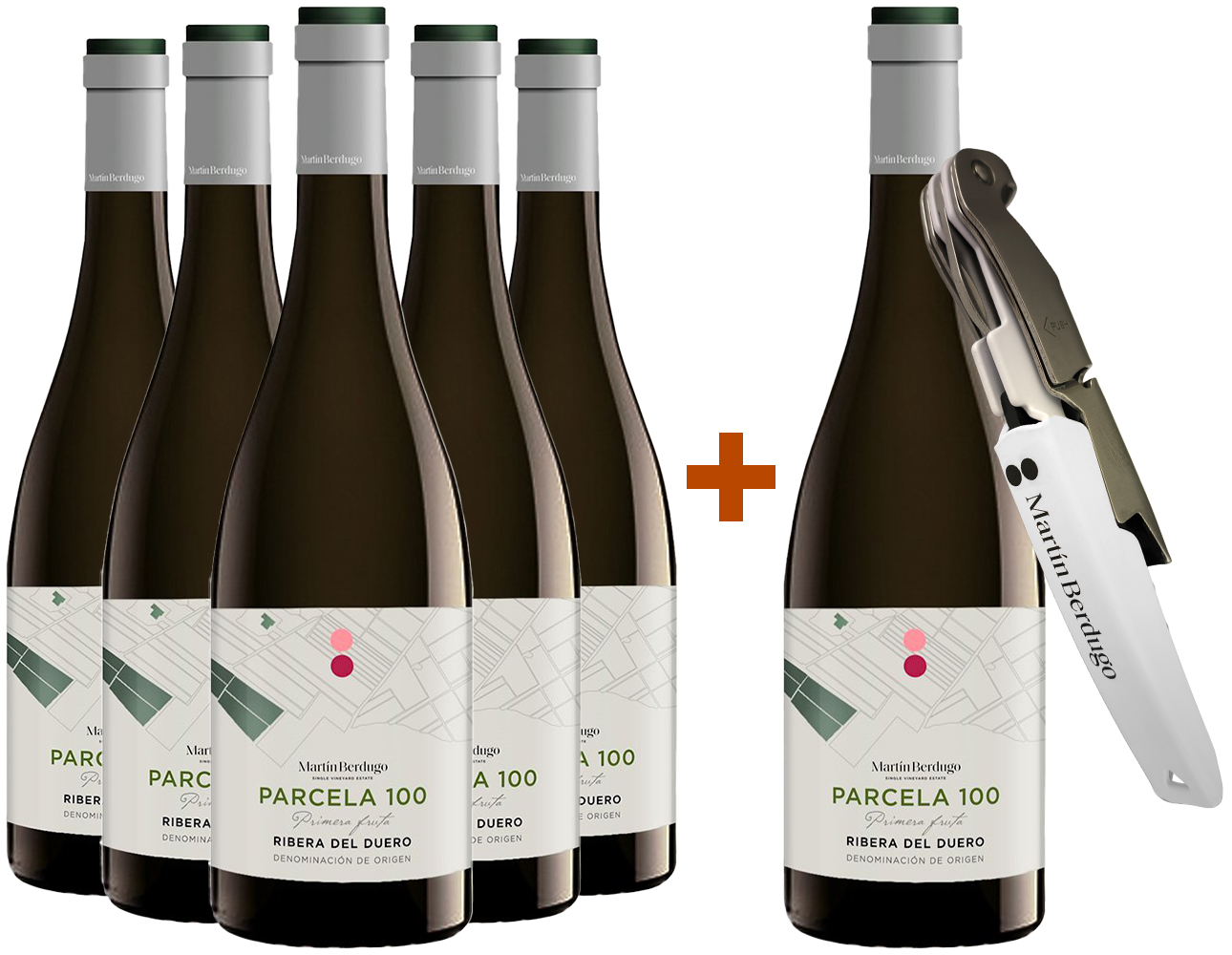 Pack Descuento 5+1 Parcela 100 "Primera Fruta" Ribera del Duero DO (+ sacacorchos de regalo) BIO