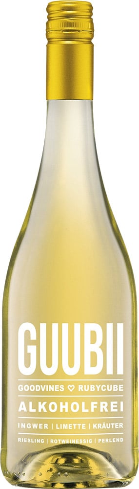 GUUBII - alkoholfreier prickelnder Aperitif - Riesling meets Rotwein-Kräuter Essig Ingwer/Limette (Vegan & Halal)